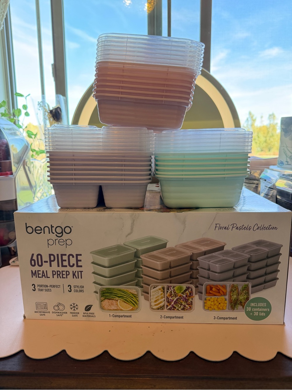 Bentgo Prep 34-Piece Meal Prep Kit - Pink, Green, Purple